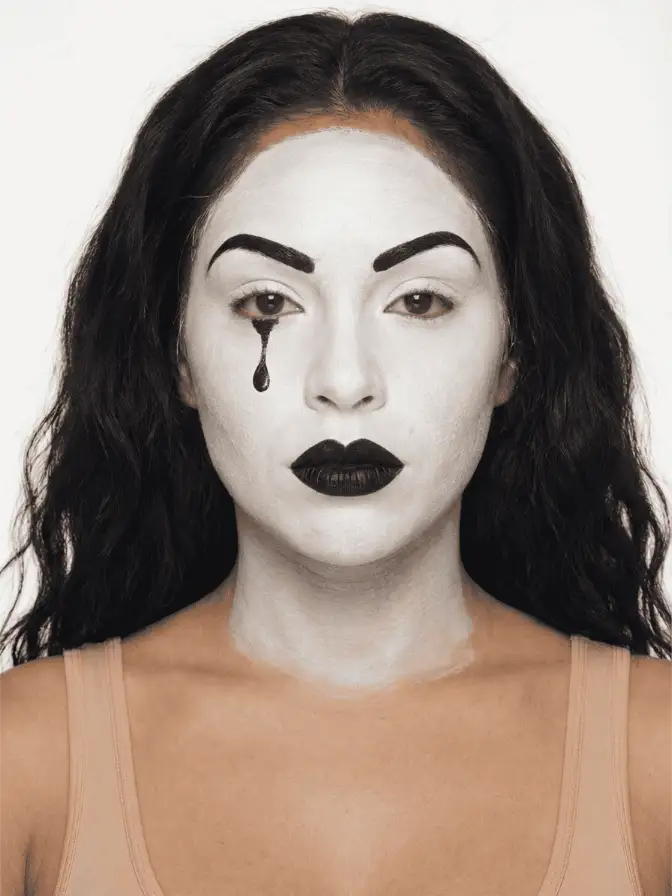 Mime makeup look